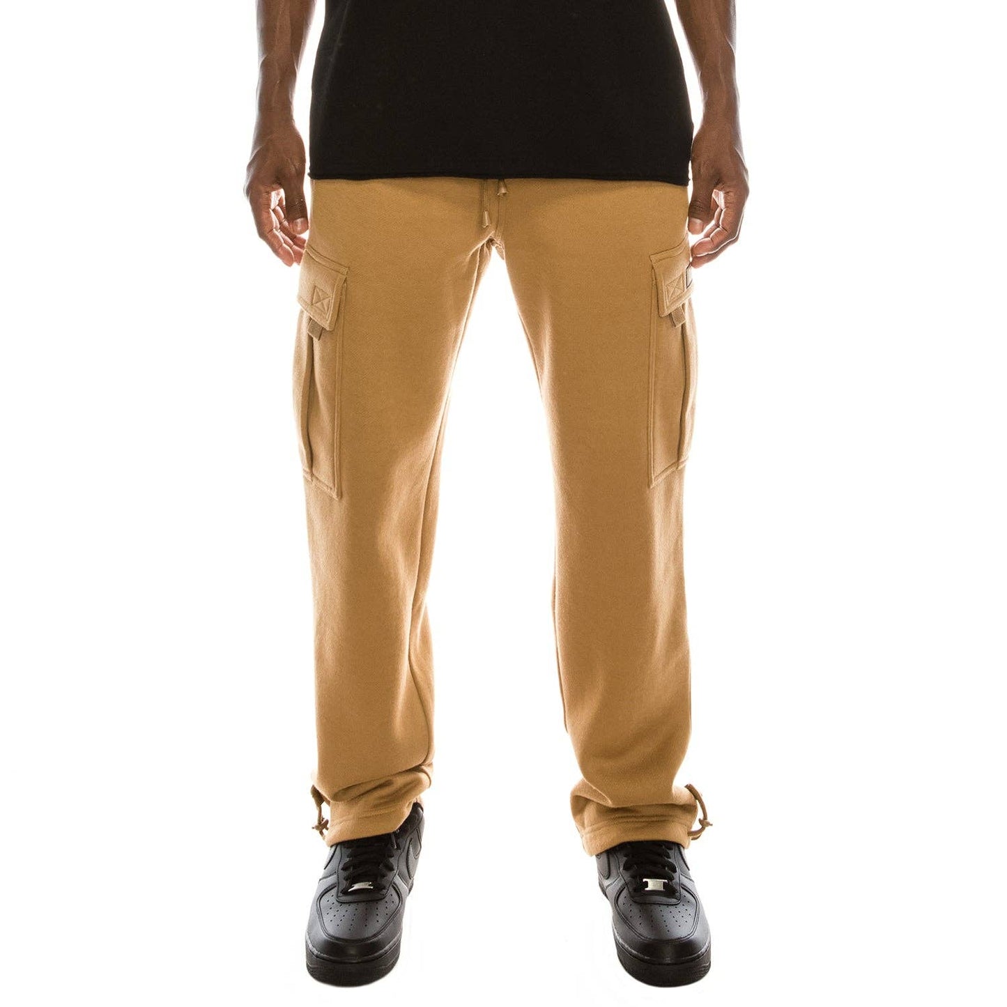 SOLID FLEECE HEAVYWEIGHT CARGO SWEATPANTS