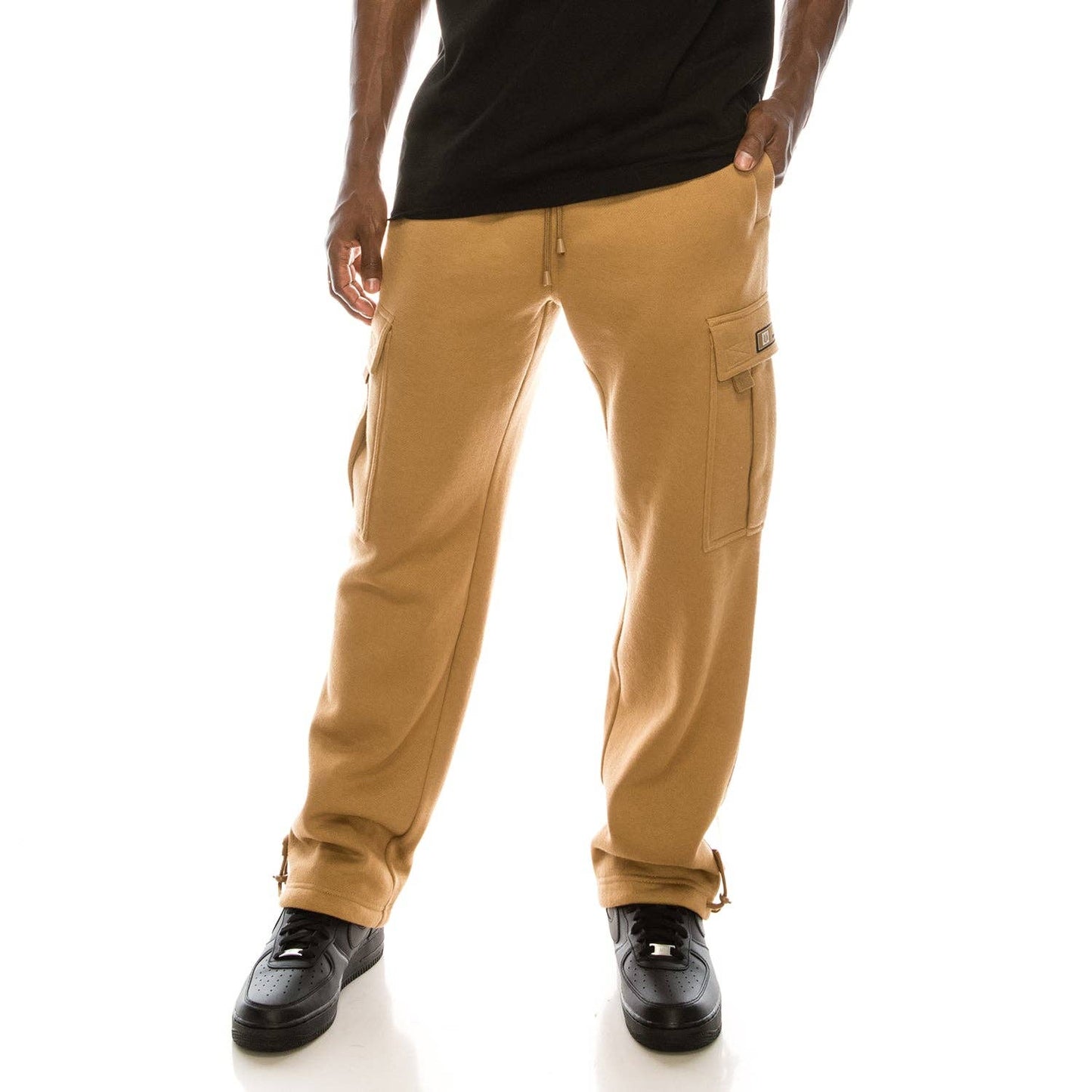 SOLID FLEECE HEAVYWEIGHT CARGO SWEATPANTS