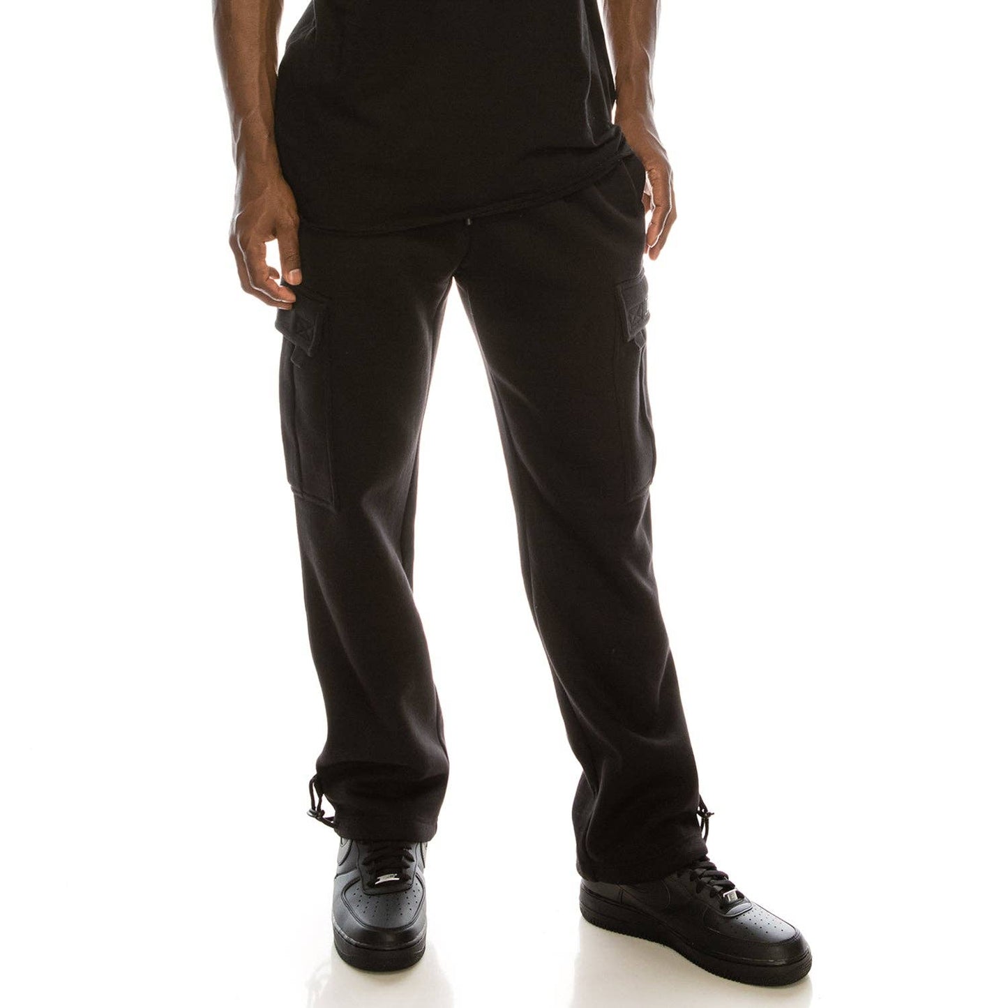 SOLID FLEECE HEAVYWEIGHT CARGO SWEATPANTS
