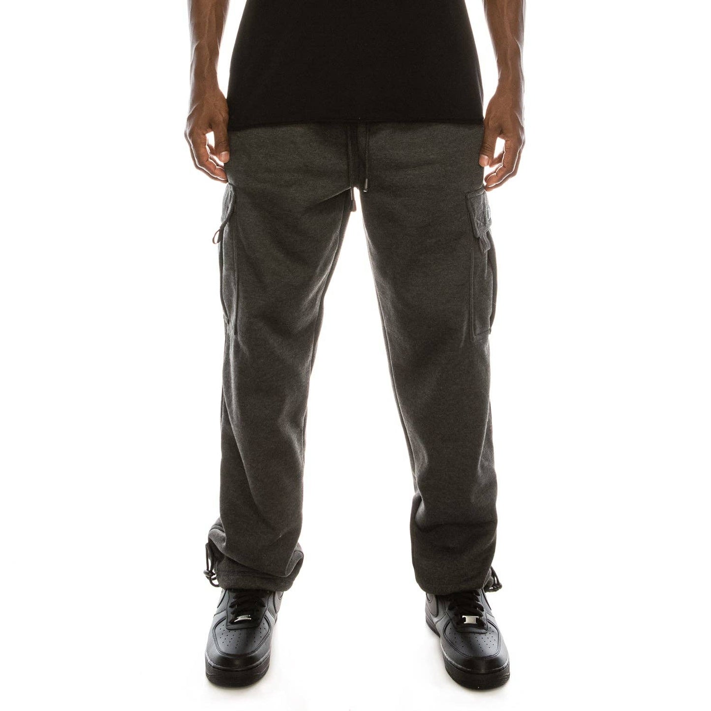 SOLID FLEECE HEAVYWEIGHT CARGO SWEATPANTS