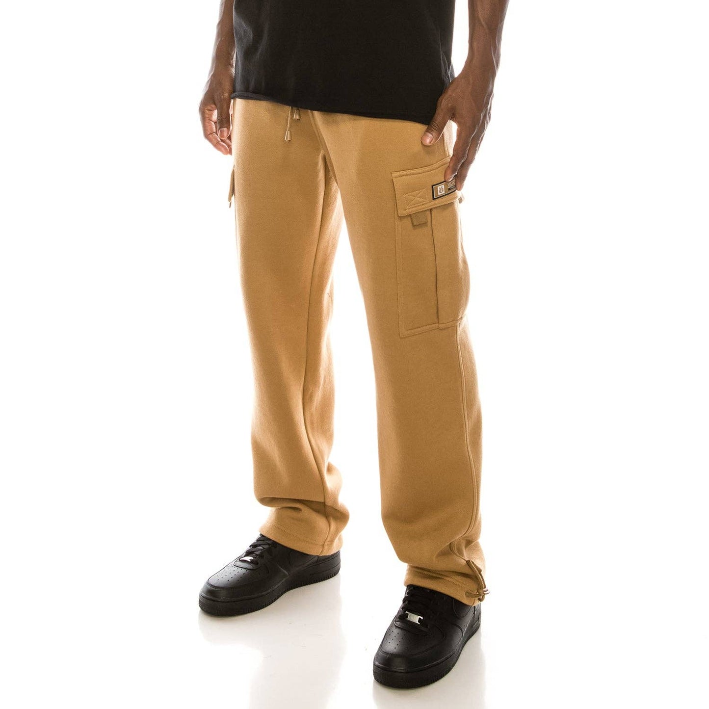 SOLID FLEECE HEAVYWEIGHT CARGO SWEATPANTS