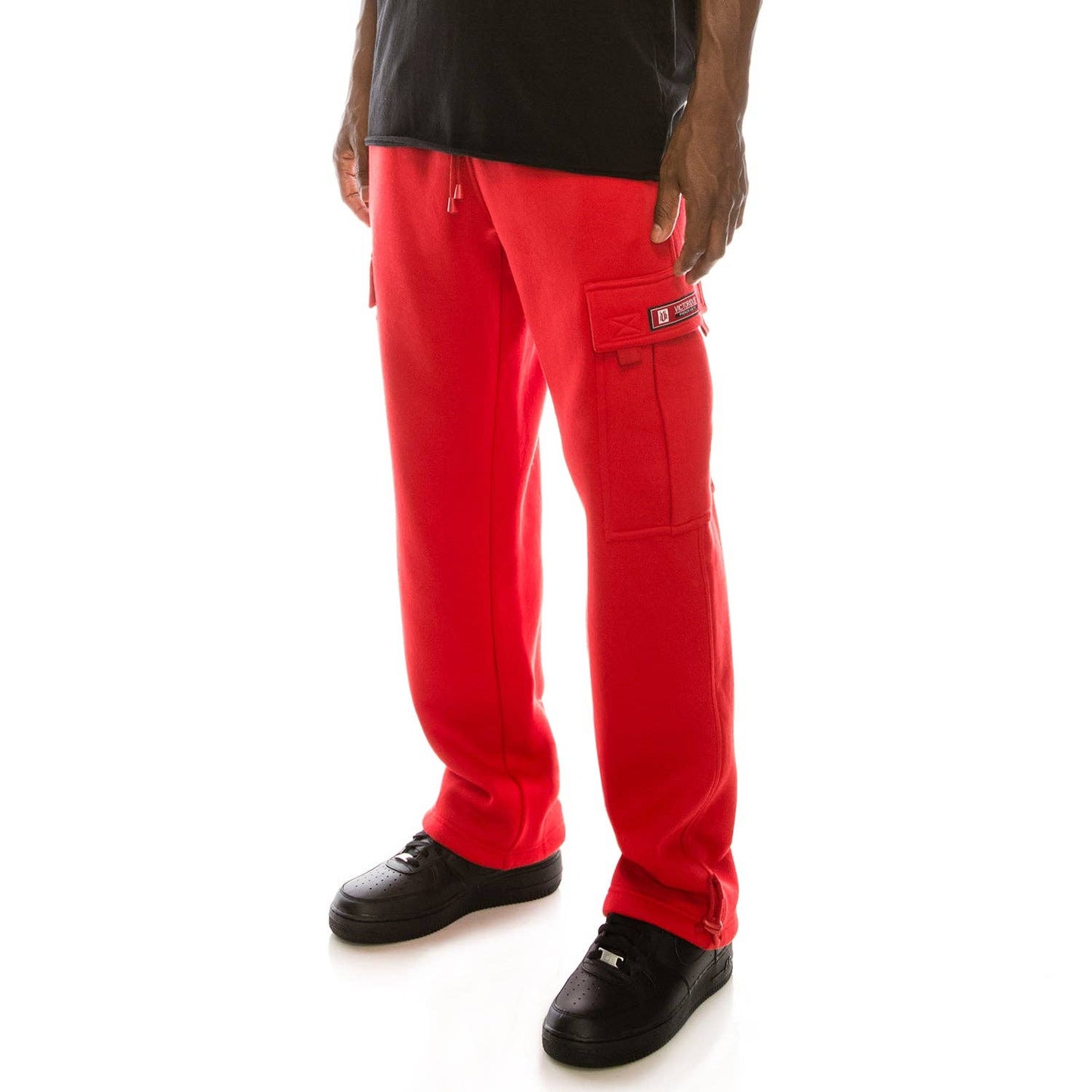 SOLID FLEECE HEAVYWEIGHT CARGO SWEATPANTS