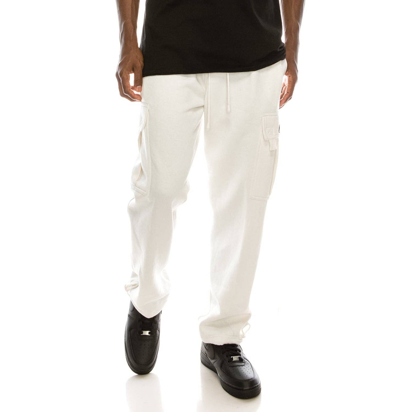 SOLID FLEECE HEAVYWEIGHT CARGO SWEATPANTS