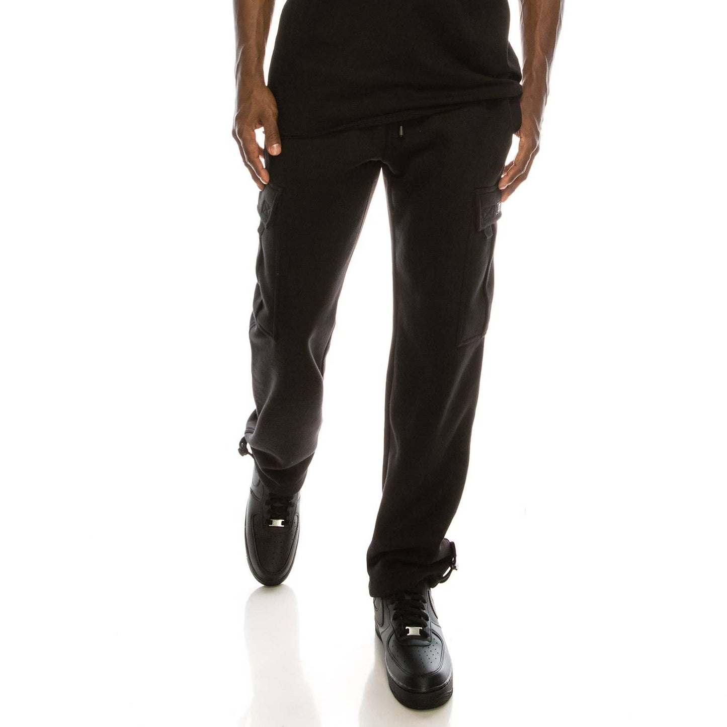 SOLID FLEECE HEAVYWEIGHT CARGO SWEATPANTS