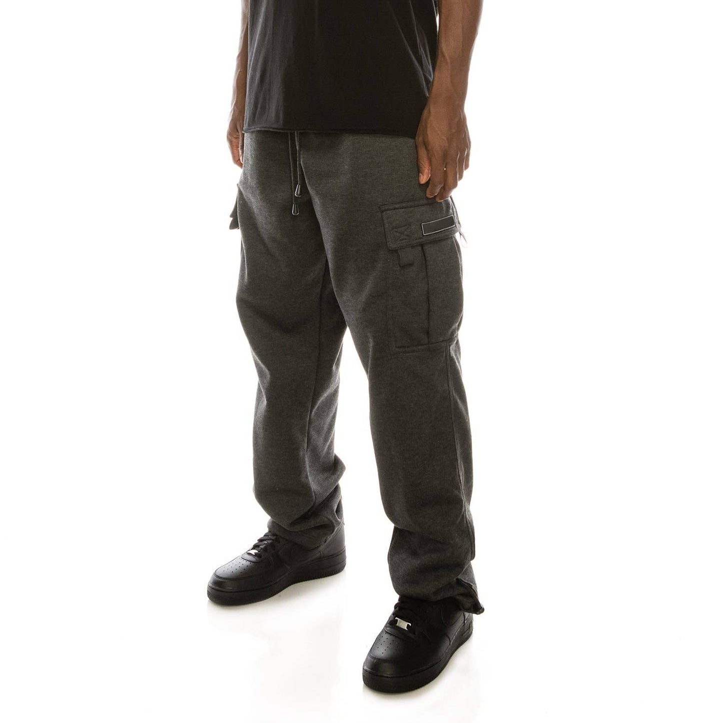 SOLID FLEECE HEAVYWEIGHT CARGO SWEATPANTS
