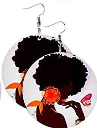 Wooden Dangle Earrings Brown Skinned Beauties Ladies/Women/Teens Casual Ethnic Earrings