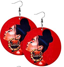 Wooden Dangle Earrings Brown Skinned Beauties Ladies/Women/Teens Casual Ethnic Earrings