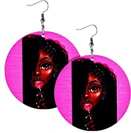 Wooden Dangle Earrings Brown Skinned Beauties Ladies/Women/Teens Casual Ethnic Earrings