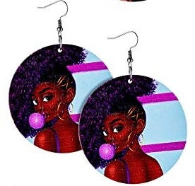 Wooden Dangle Earrings Brown Skinned Beauties Ladies/Women/Teens Casual Ethnic Earrings