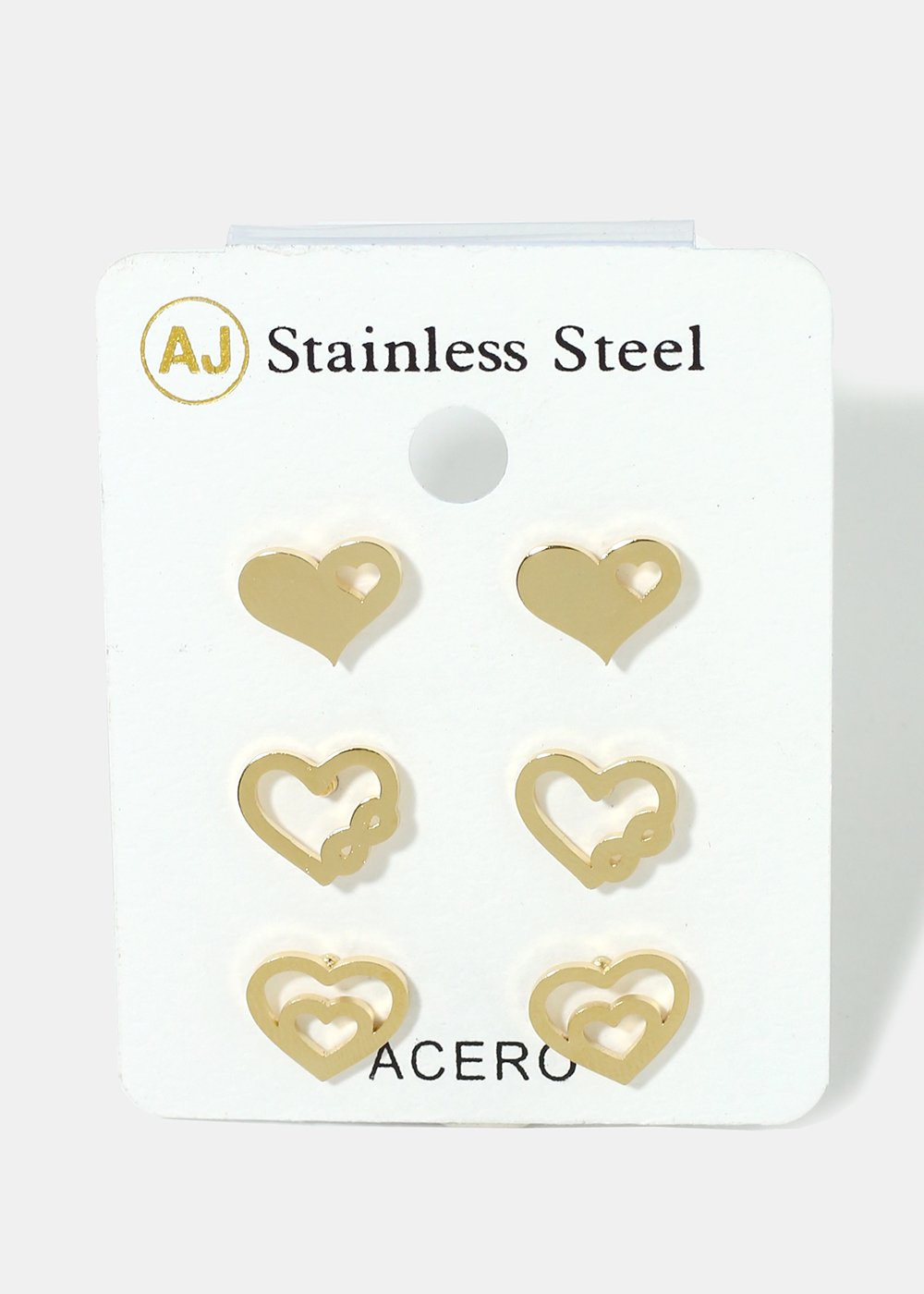 Teens/Girls/Ladies Hearts Stainless Steel Gold Silver Earrings