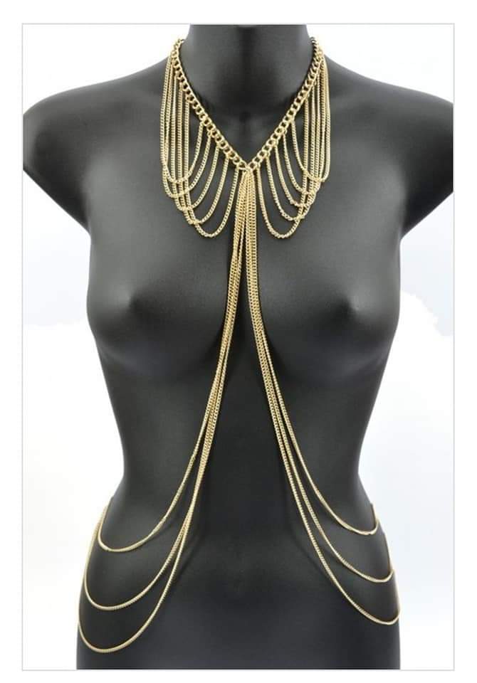 Women Ladies Draped Layers Body Chain