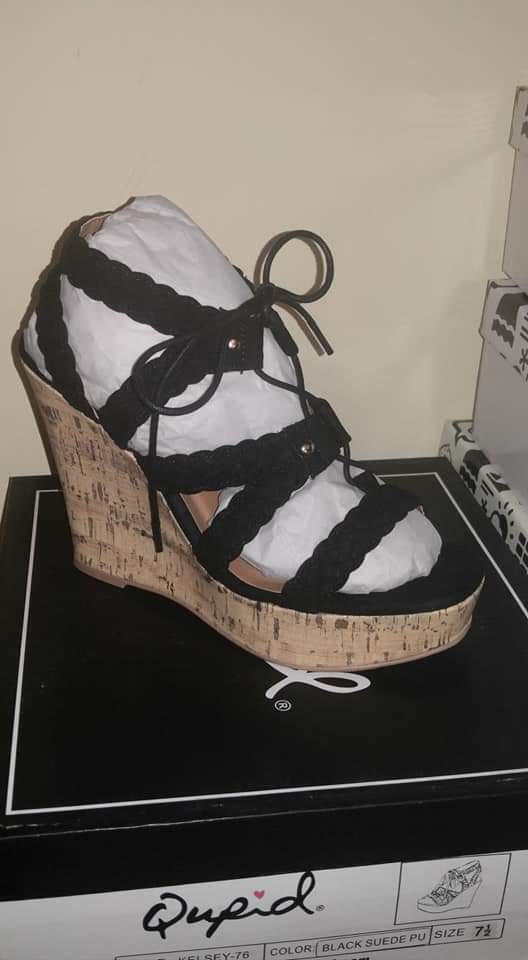 Women Ladies Qupid Brand Kelsey Style Cork Bottom Wedges