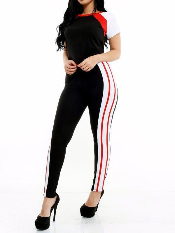 Women Ladies Teens Color Block Top & Pant Set