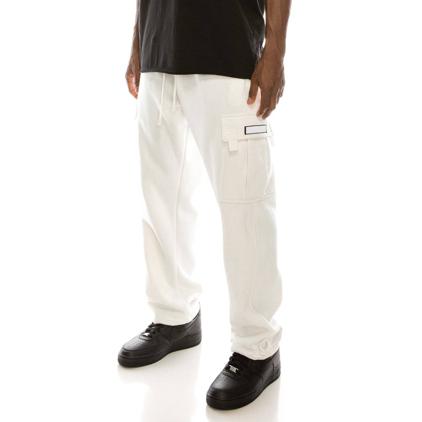 SOLID FLEECE HEAVYWEIGHT CARGO SWEATPANTS