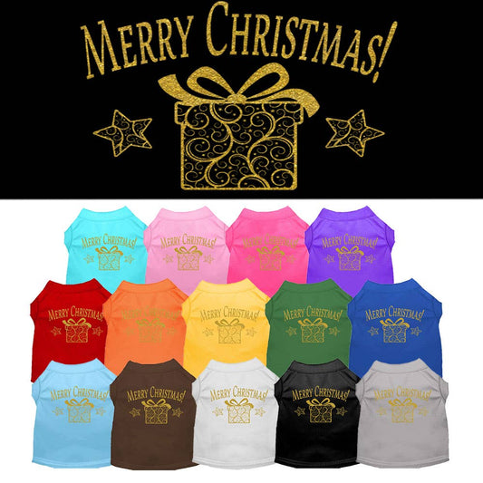 Golden Christmas Present Dog Shirt