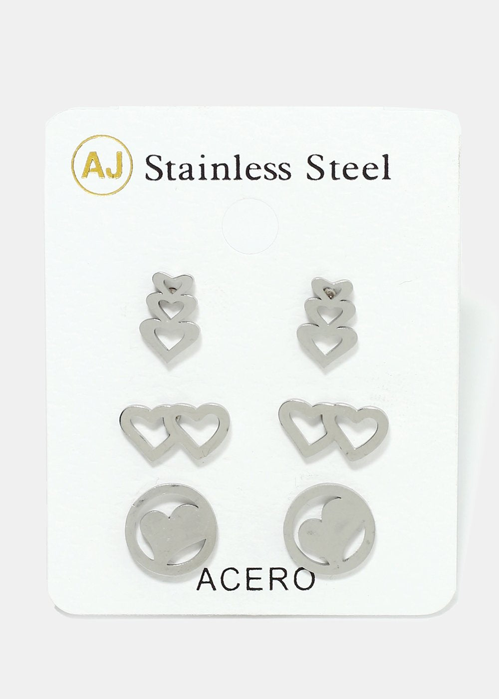 Teens/Girls/Ladies Hearts Stainless Steel Gold Silver Earrings