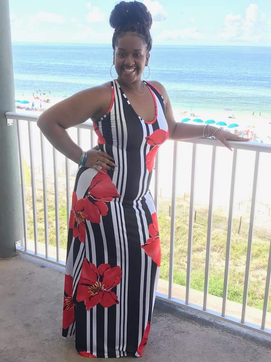 Printed Sleeveless Maxi Dress