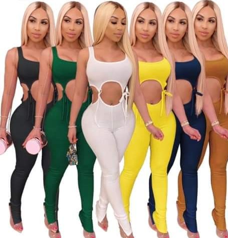 Women/Ladies  Casual Dressy Fitted Polyester Stretchy Sexy Ribbed Jumpsuit