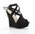 Dorri Women/Ladies  Wedge Heels Black Artificial Suede Leather